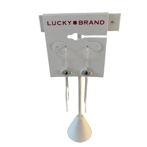 Evil Eye Threader Earrings. - Picture 5 of 6